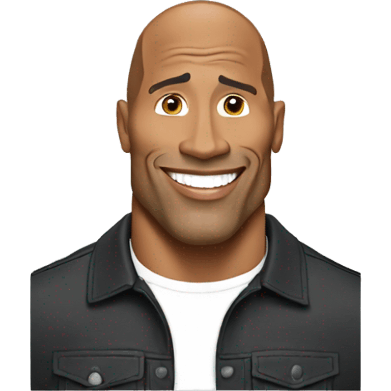 dwayne johnson with a mobile phone emoji