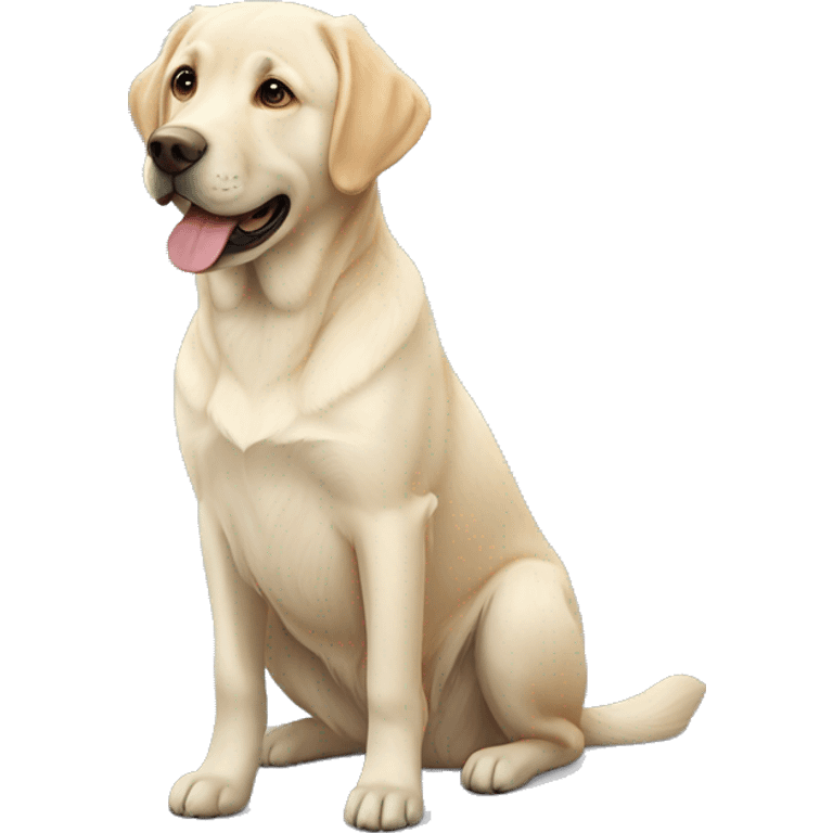 White labrador golden-retriever mix sitting emoji