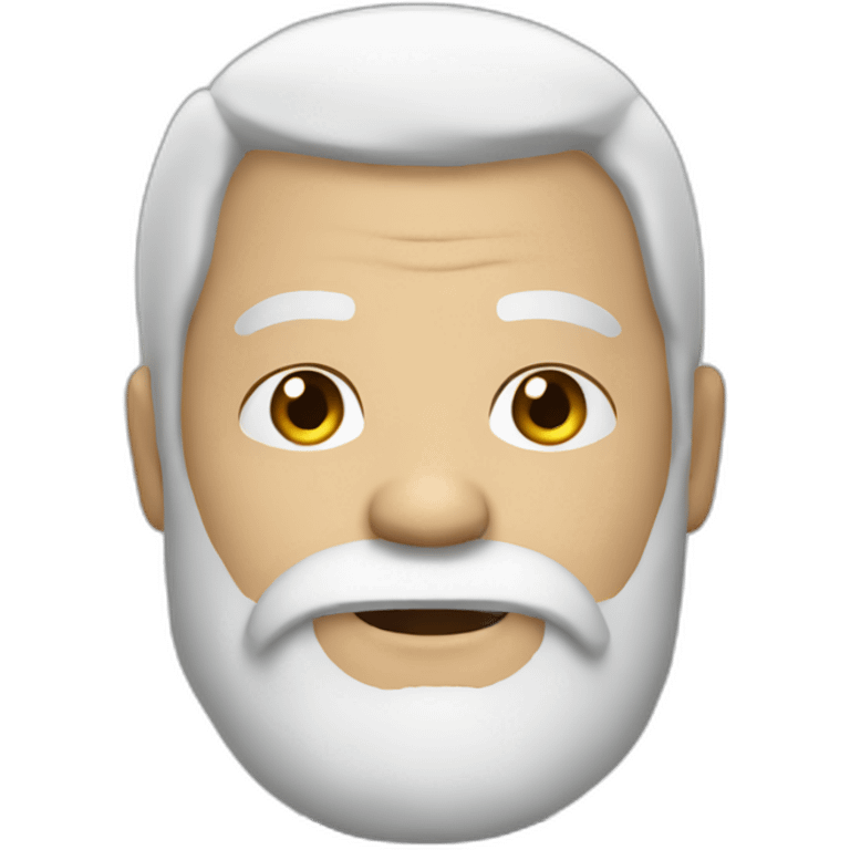 A heavy man white hair and beard around face emoji