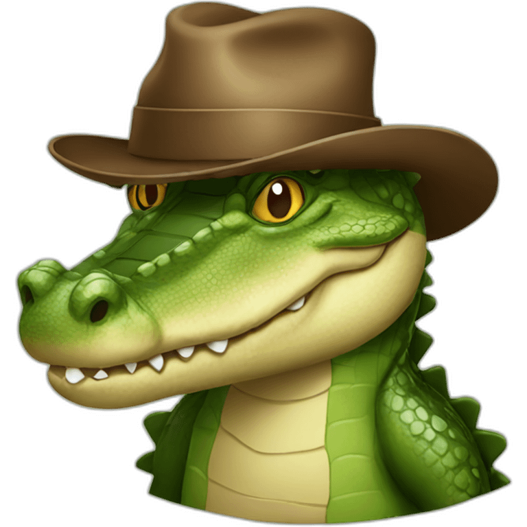 a crocodile with a brown hat emoji