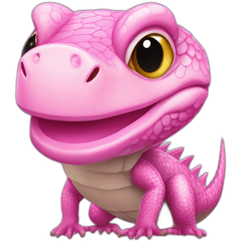 fat pink tegu lizard in cash ticket emoji