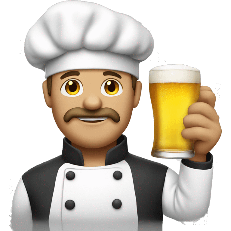 Chef drinking beer emoji