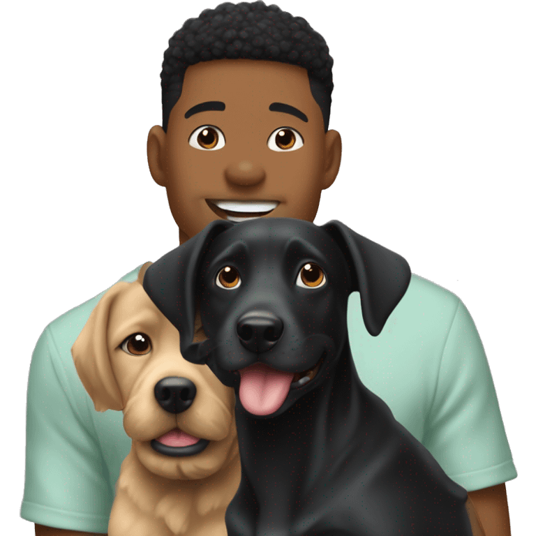 black dog named rosco kissing lightskin guy named trey in the bronx emoji