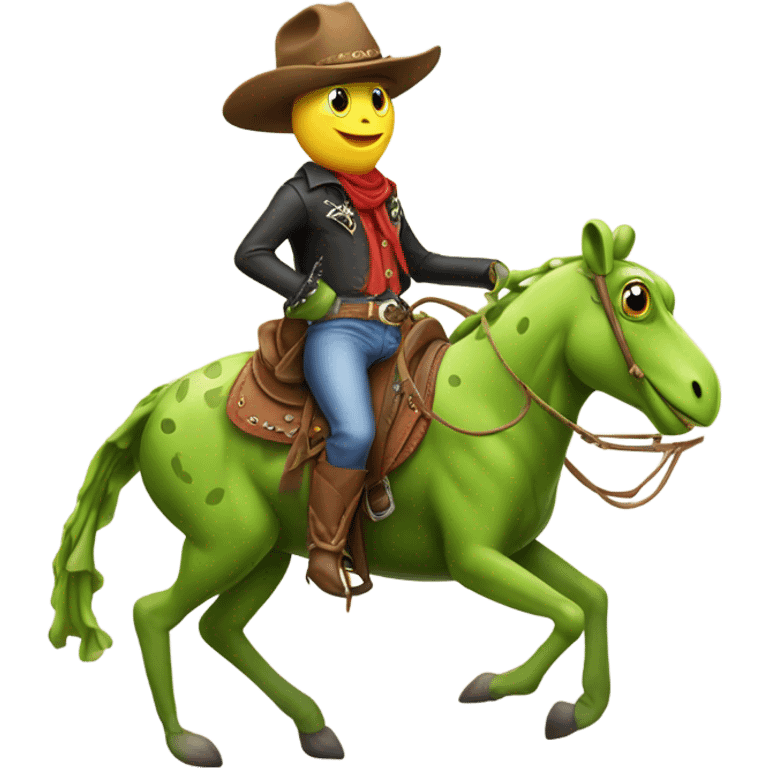 Cowboy Frog riding a horse emoji