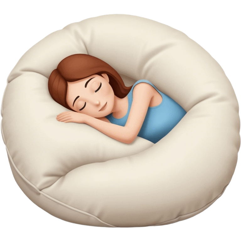 Woman hugging a giant pillow in total relaxation mode emoji