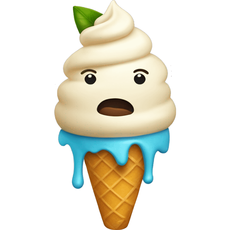 Ice cream wearing a mango emoji