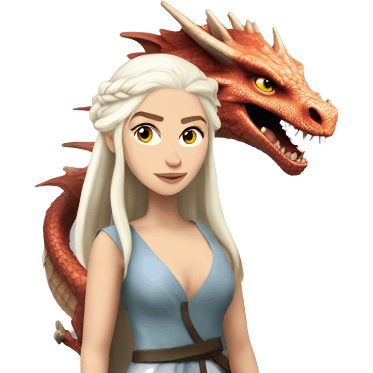 Daenerys Targaryen from game of thrones with a dragon emoji