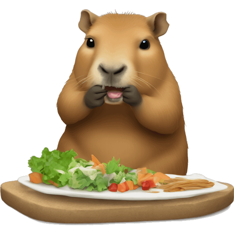 artist capybara eat ch emoji