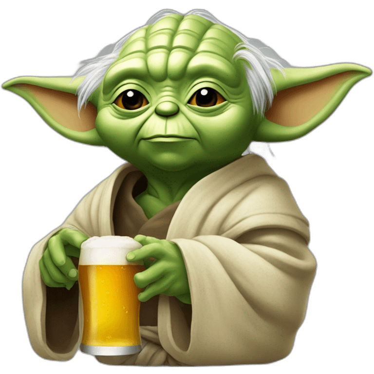 Yoda qui boit une bière emoji