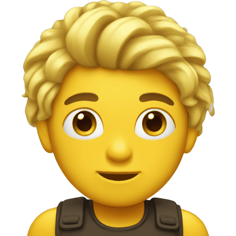 Little yellow emoji with hair emoji