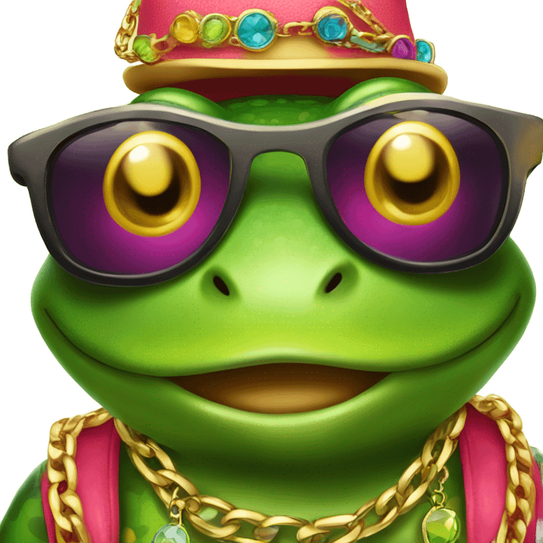 Pimp frog emoji