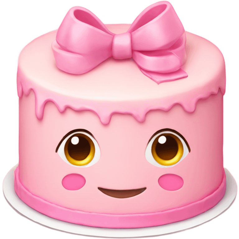 light pink cake with mini bows  emoji