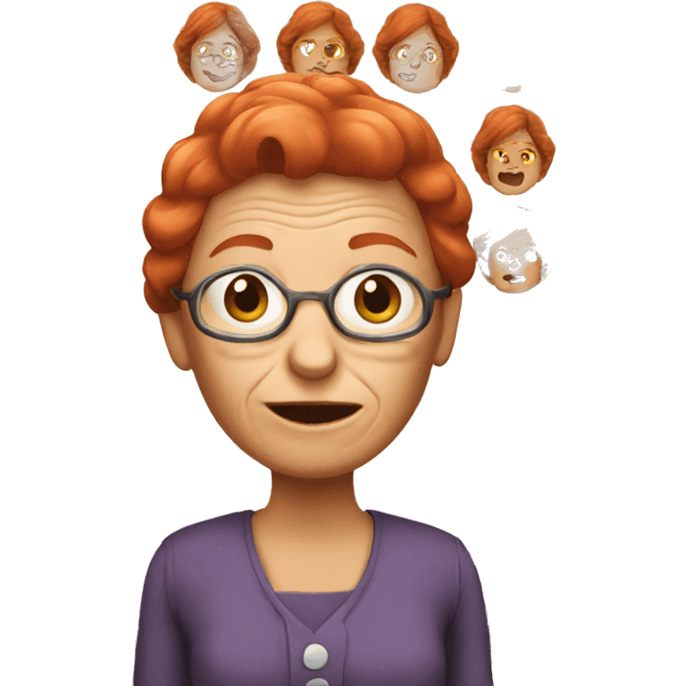 Red hair old lady emoji