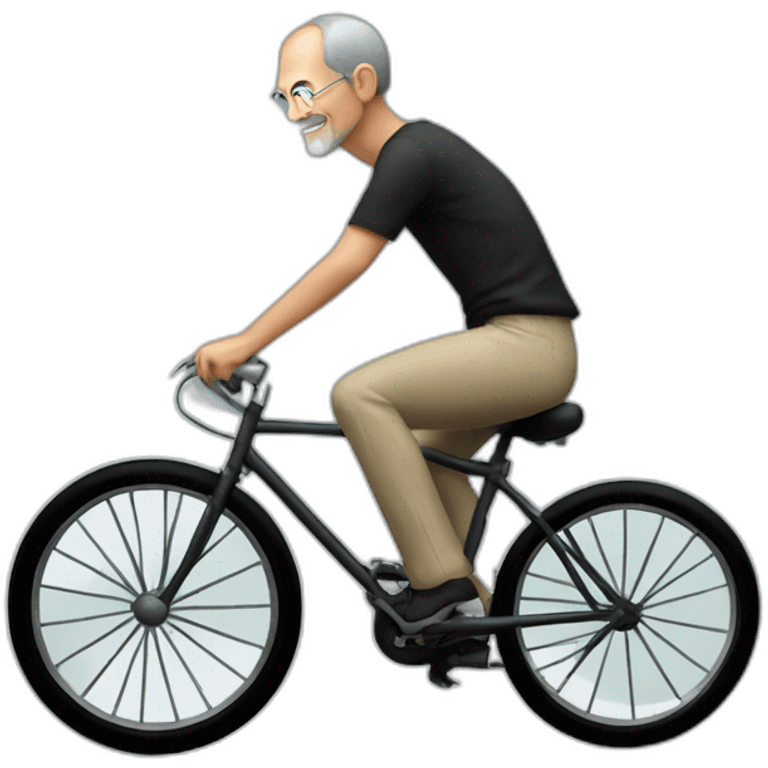 steve jobs riding bicycle in front of the Moon emoji