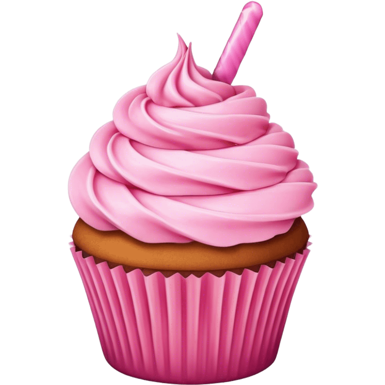 Cupcake with pink icing emoji