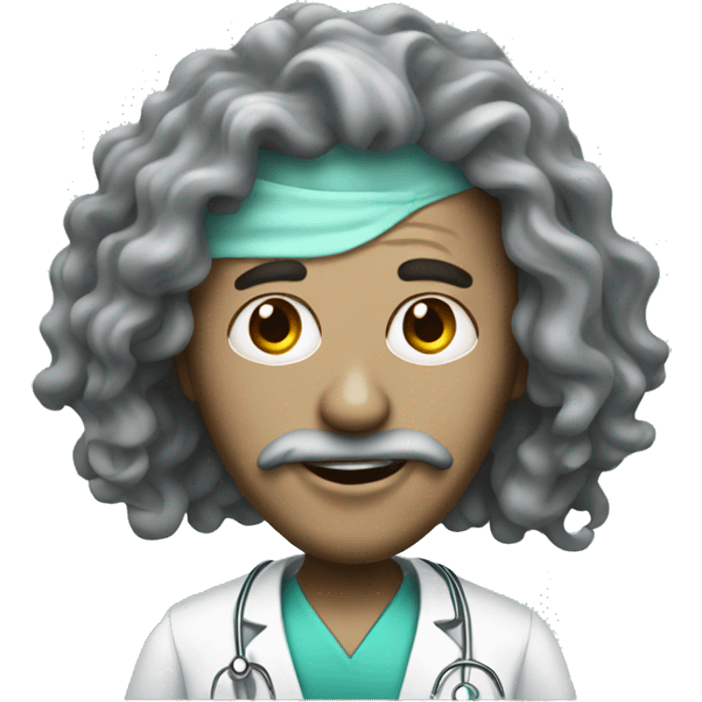 crazy alien surgeon  with long wavy hair  emoji