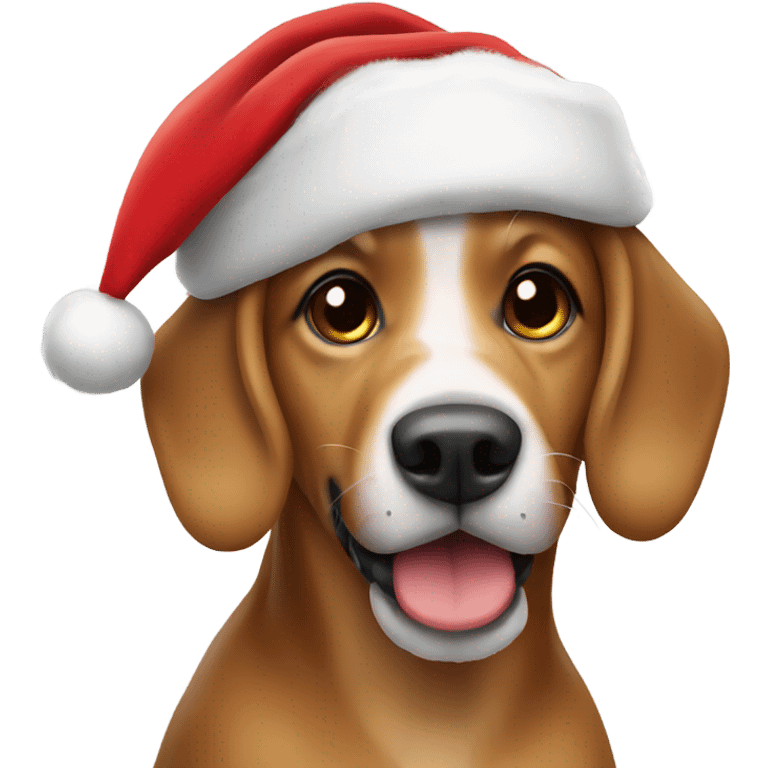 Dog wearing Santa hat  emoji