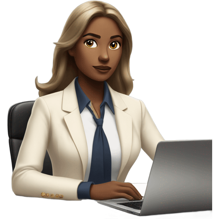 Ralph lauren women working at desk investing emoji