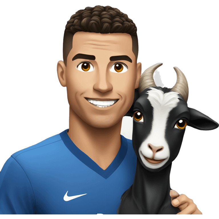 ronaldo and a Goat emoji