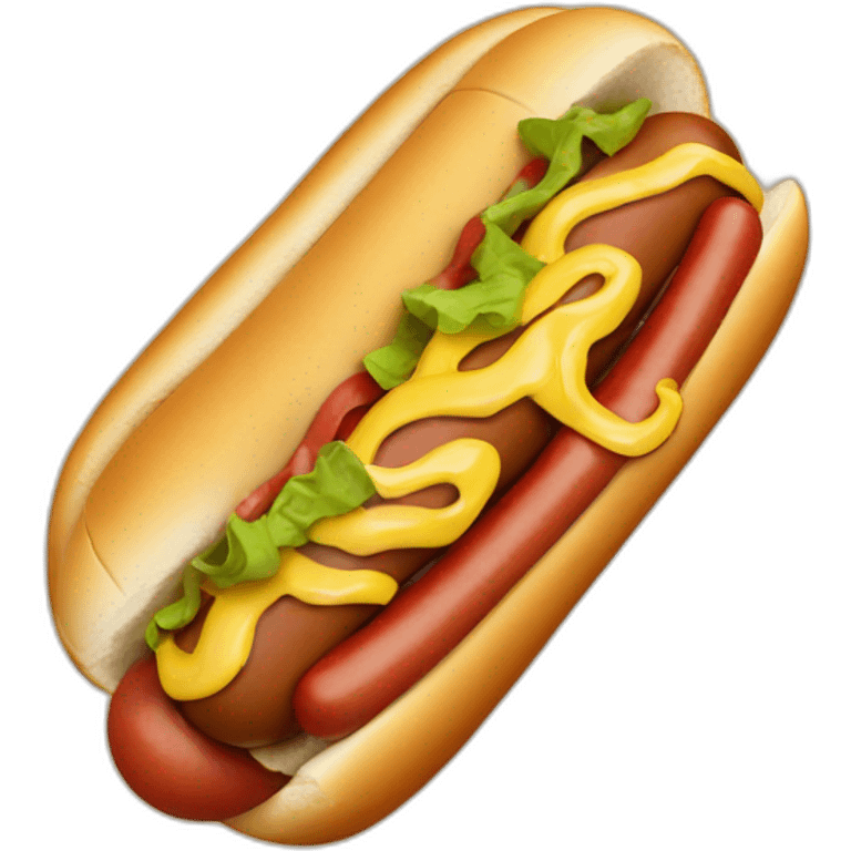 Hot dog eating a hot dog  emoji