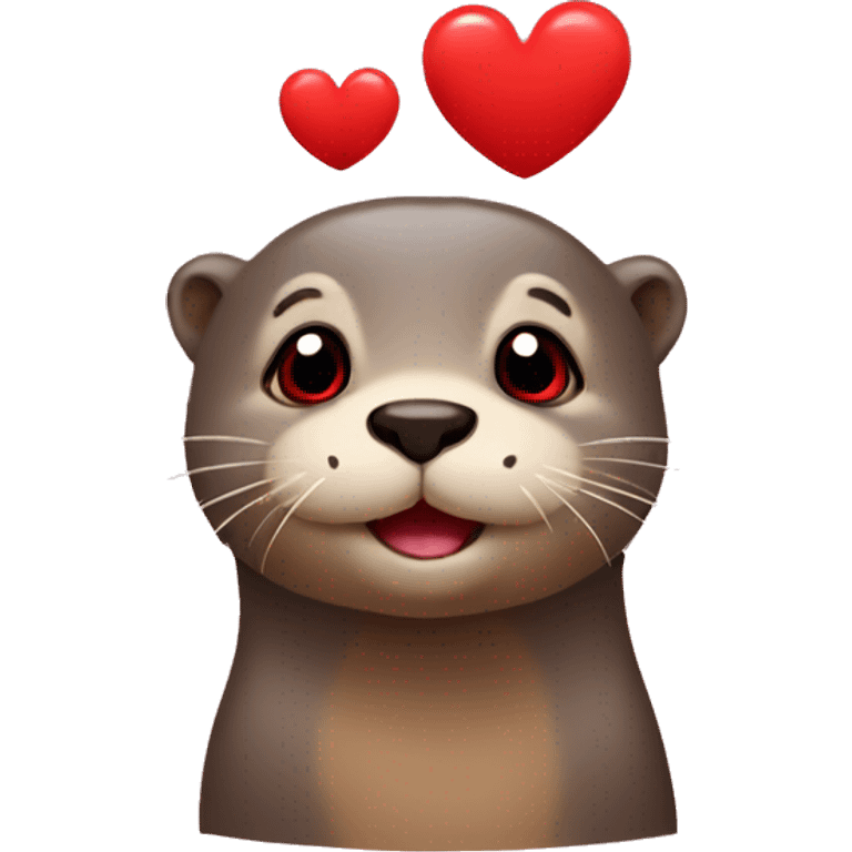 otter with red hearts instead of eyes  emoji