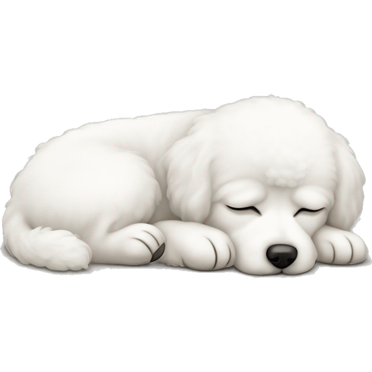 White blind Bichon dog sleeping emoji