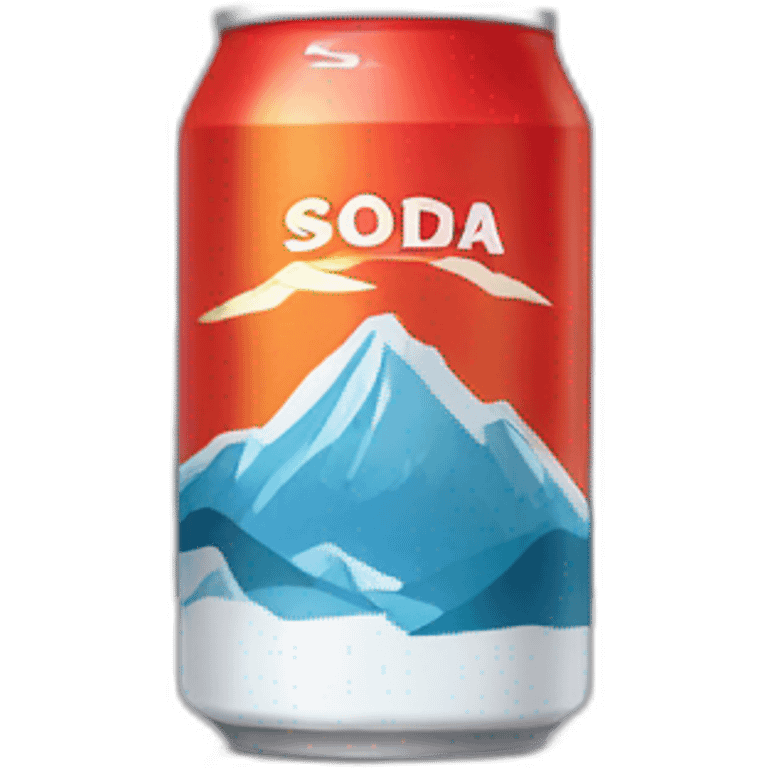 soda can with a moutain on emoji