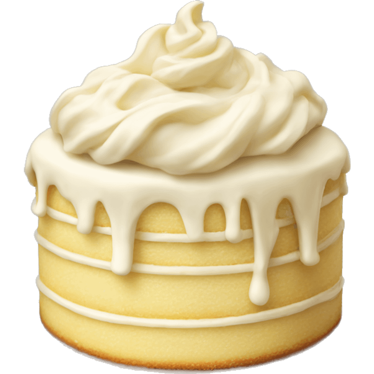 vanilla cake with vanilla topping emoji