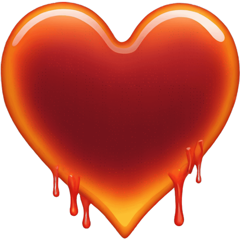 bleeding red heart shape glowing red-orange emoji