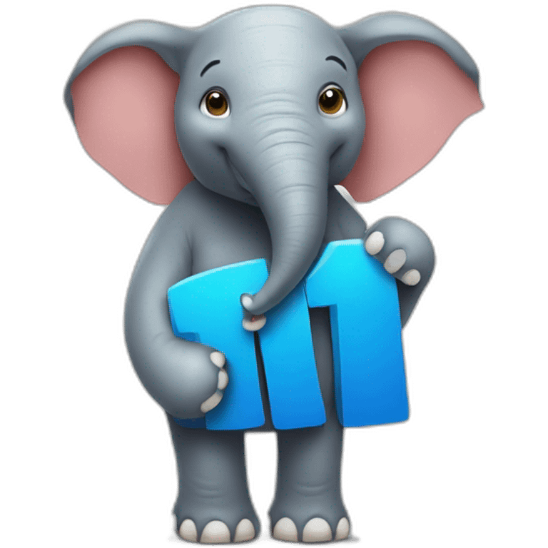 close up of an elephant holding a big sign that says Number 1 Fan emoji