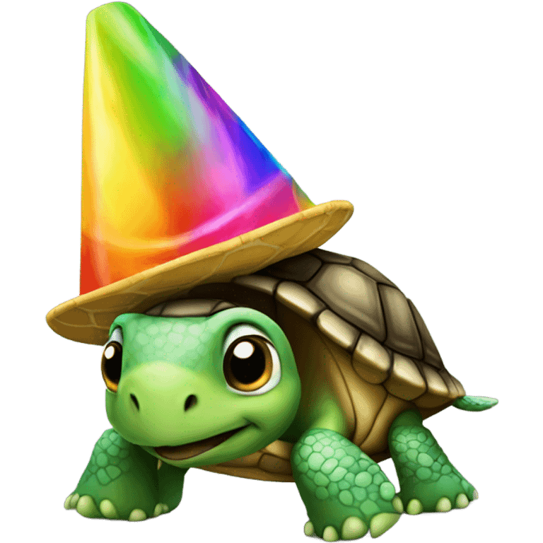 Turtle with a party hat emoji