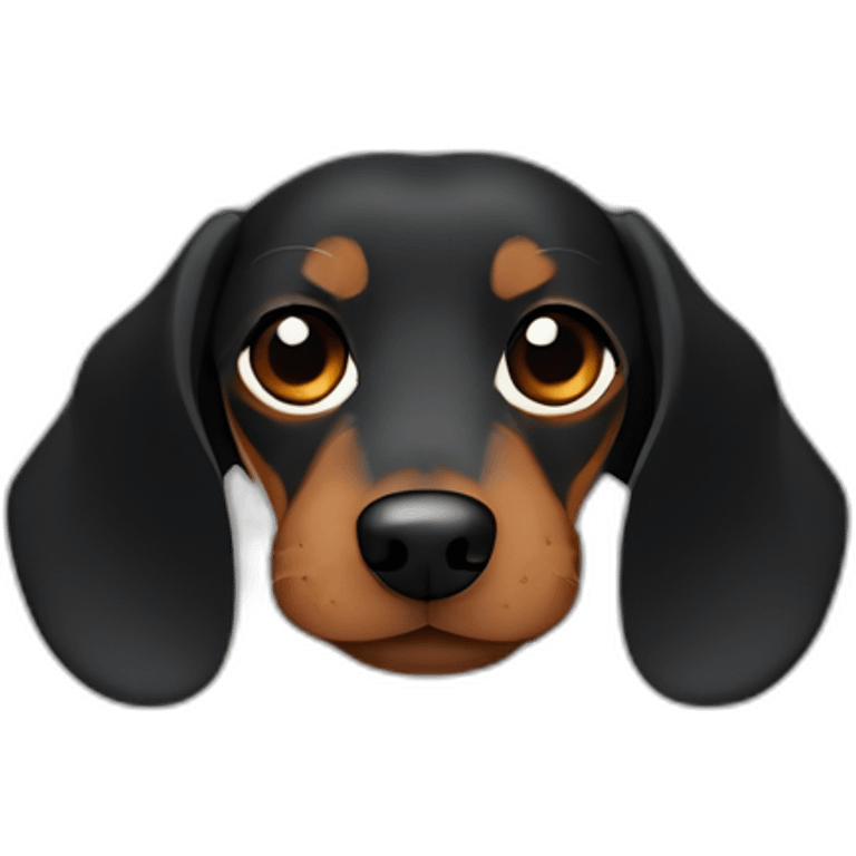 Black fire Wire-haired Dachshund face emoji