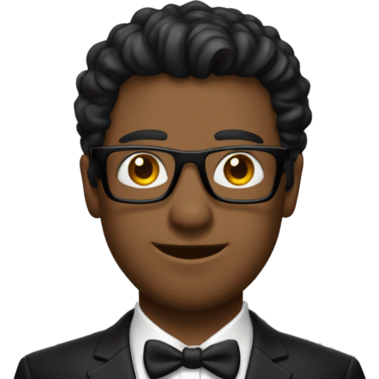 man with slit eye wear black tuxedo  emoji