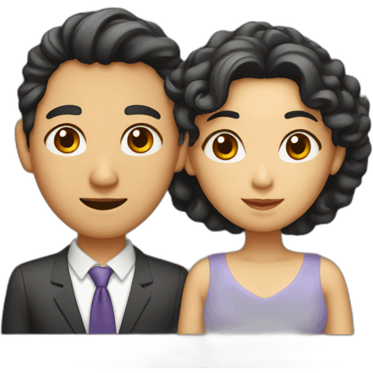 a couple (1st asian woman and 2nd man with curles) emoji