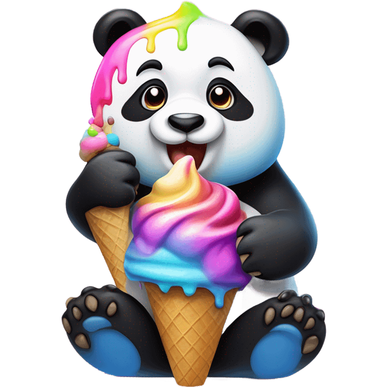 Panda eating ice cream emoji