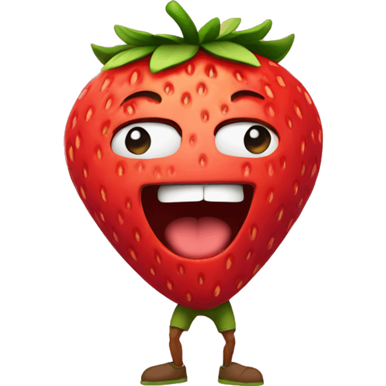 muscular strawberry  emoji