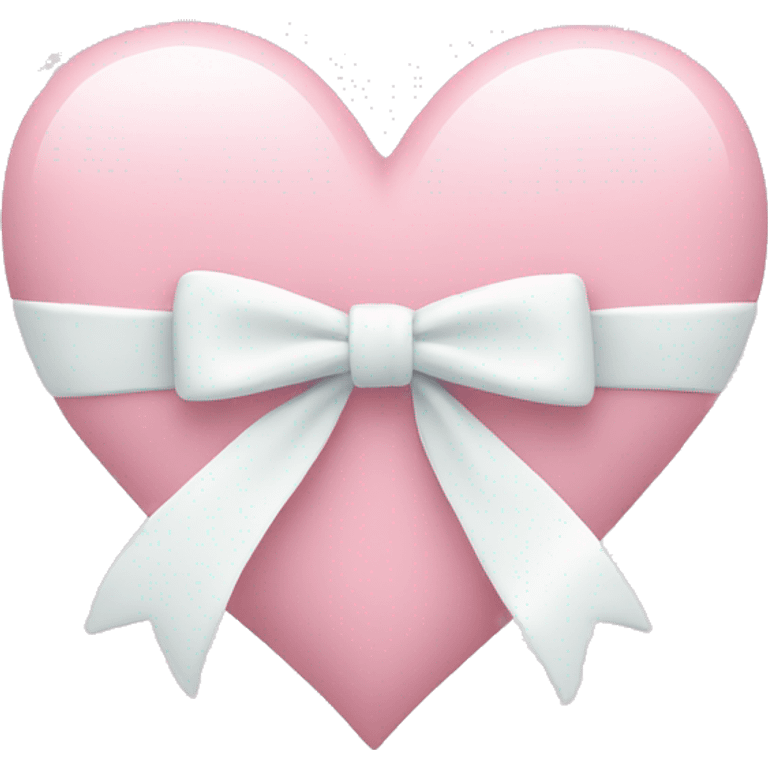 Pastel pink heart with white bow emoji