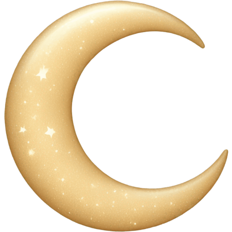 Sparkly glossy beige crescent moon emoji