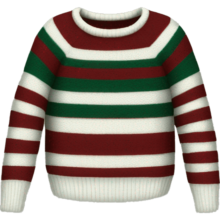 sweater with dark red and dark green stripes emoji