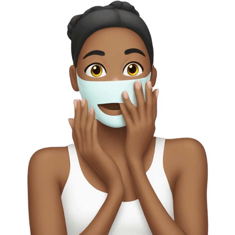 girl with a skin care mask emoji