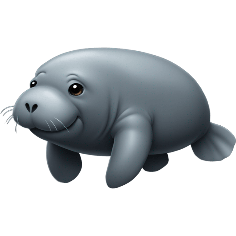 gray manatee emoji, black background emoji