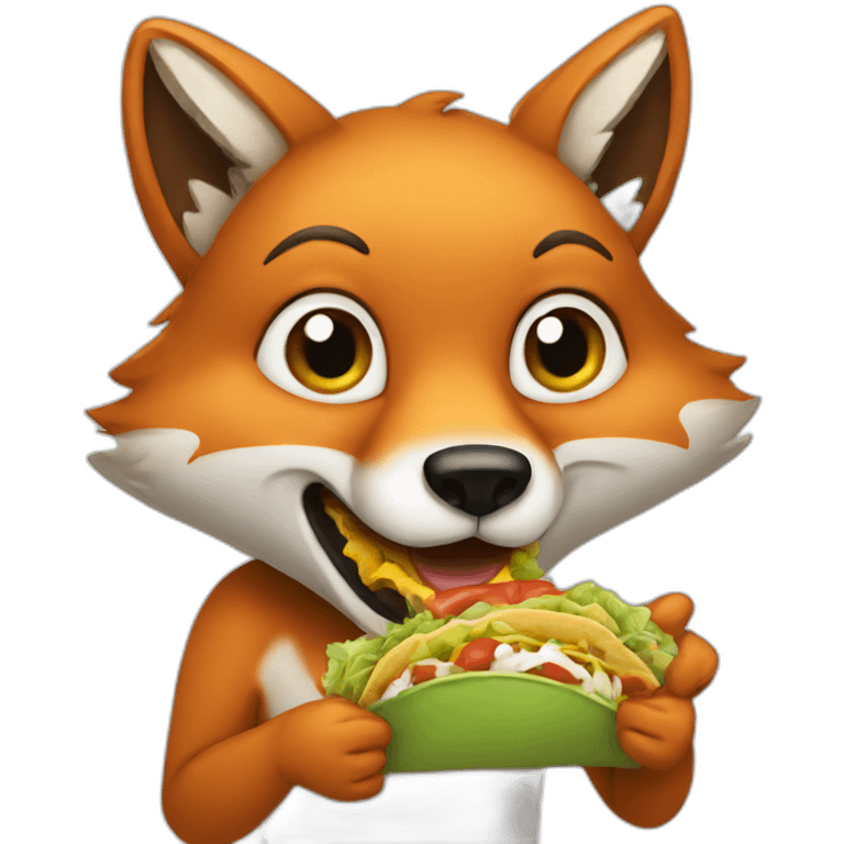 A fox eating tacos  emoji