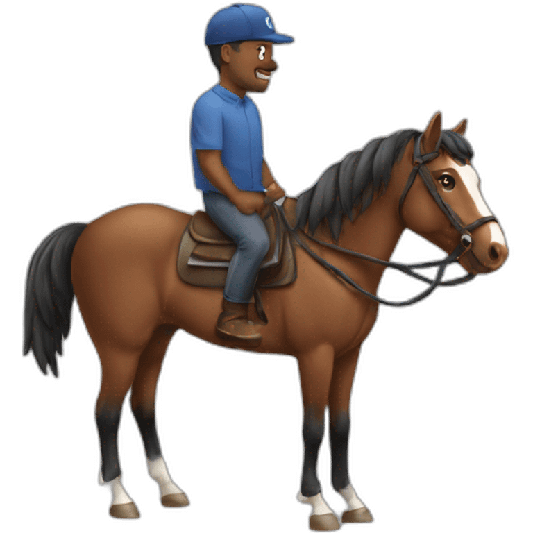  man wearing cap love horses  emoji