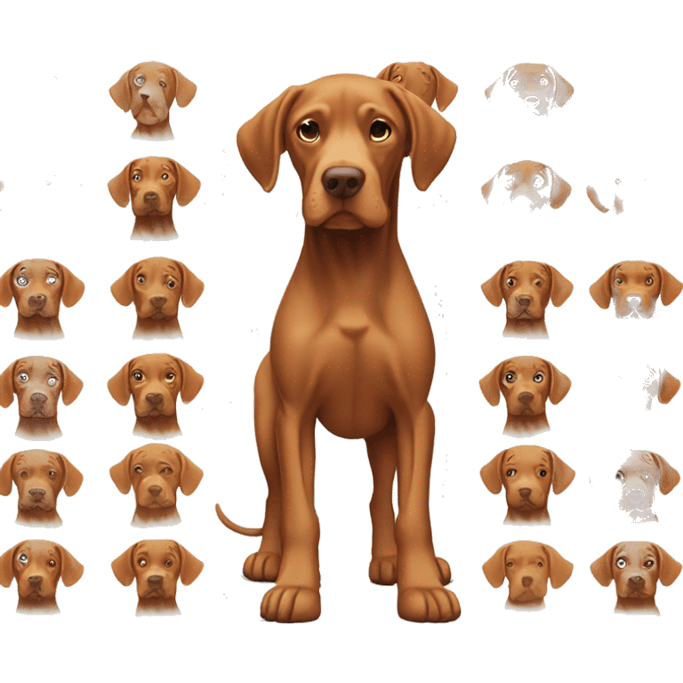 Grown Vizsla dog. Standing. Light-colored face.  emoji