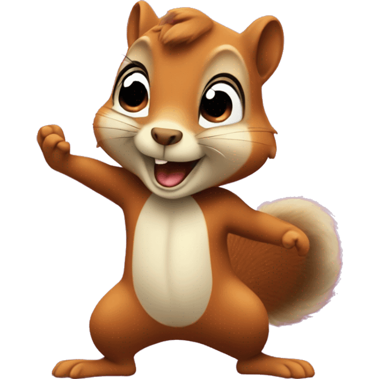 A cute squirrel that is dancing in the disco emoji