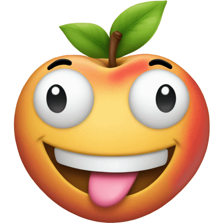 The emoji with tongue out, and put a peach on the tongue emoji