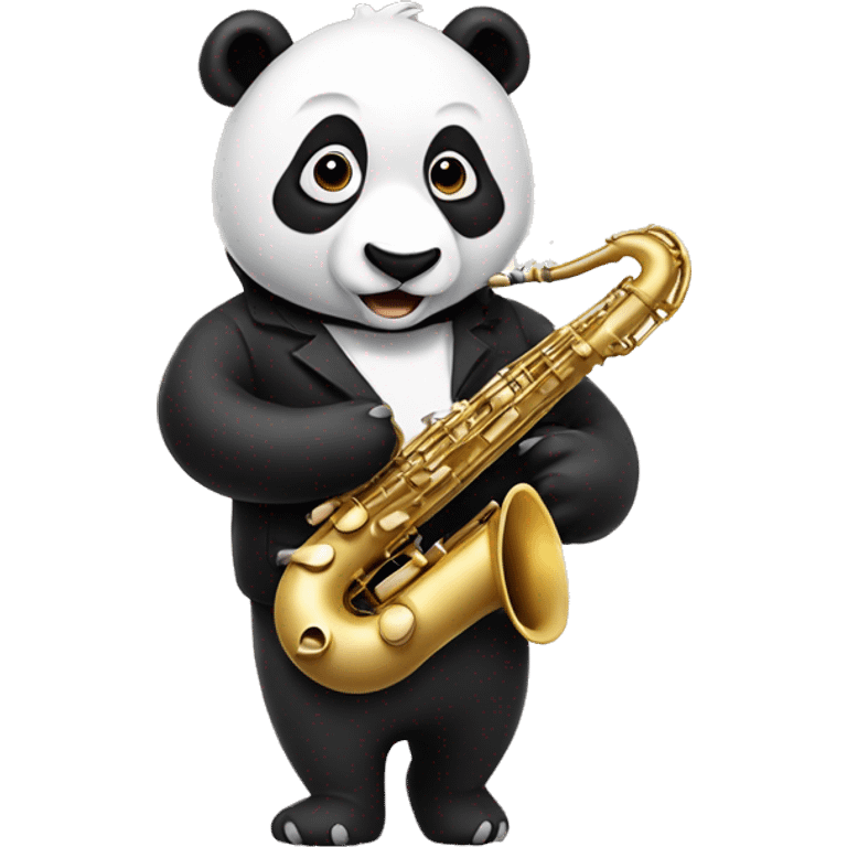 A panda playing the saxophone  emoji