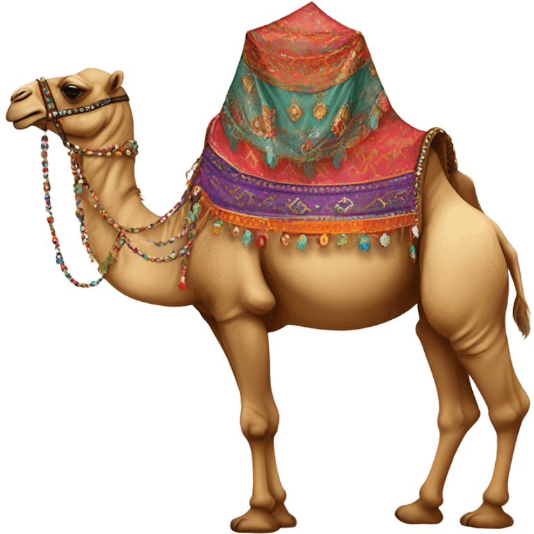 Camel with Arabian decoration emoji