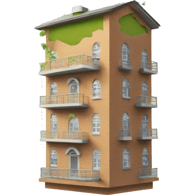 Apartment building shaped birdhouse for birds emoji