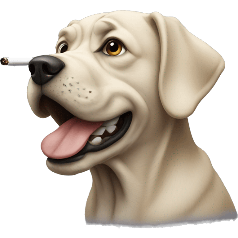 Old dog smoking emoji